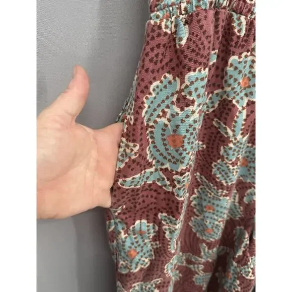 Anthropologie Jumpsuit Womens Small Mauve The Somerset Ruched Short Sleeve - Picture 3 of 16